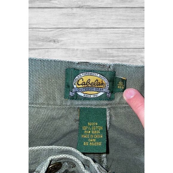 Cabela’s Outdoor Gear Olive Green Cargo Pants 7 Pocket Hiker Men’s 40x35 Reg - Picture 3 of 8